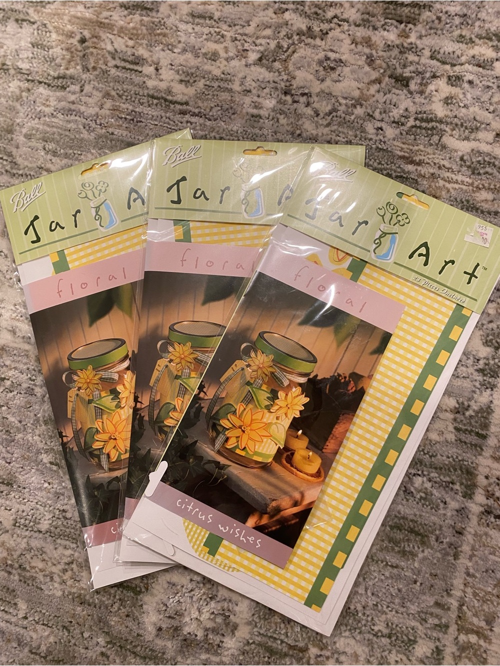 Ball Jar Art Floral Craft Kit in Green and Yellow